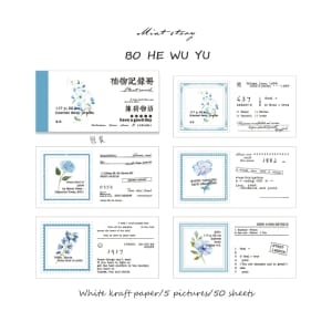 Plant and Flowers Record Ephemera Pack (50 pcs) - Blue