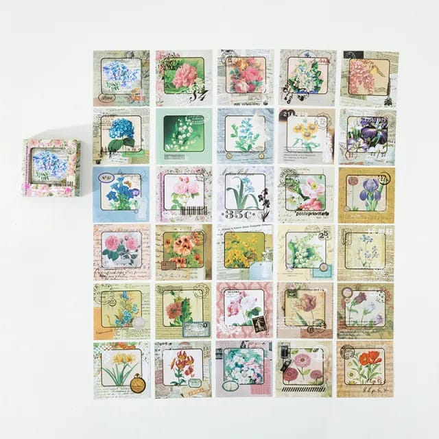 Journal Ephemera Stickers (60 pcs) - Flowers 60pcs Sticker pack flowers Journal Ephemera Stickers (60 pcs) - Flowers