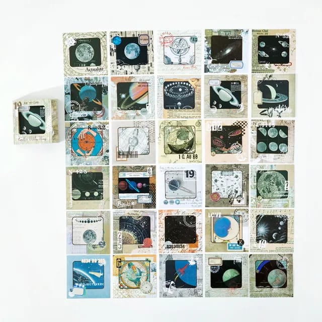 Journal Ephemera Stickers (60 pcs) - Planets 60pcs Sticker pack planets Journal Ephemera Stickers (60 pcs) - Planets