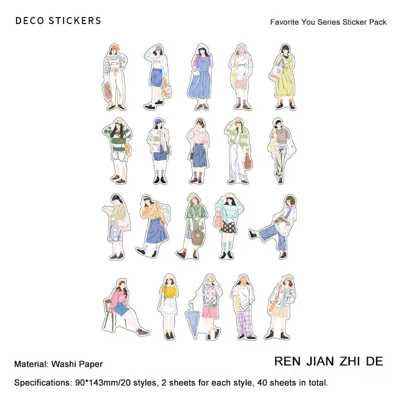 Korean Girls Washi Sticker (40 pcs) (TZB-3075) KOrean Girls Washi Sticker TZB 3075 Korean Girls Washi Sticker (40 pcs) (TZB-3075)