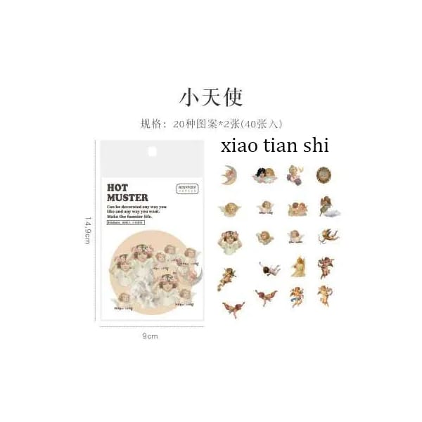 Clear Opaque Stickers for Journalling (40 pcs) - Angels