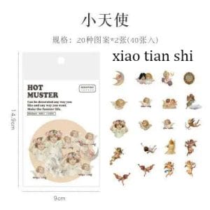 Clear Opaque Stickers for Journalling (40 pcs) - Angels