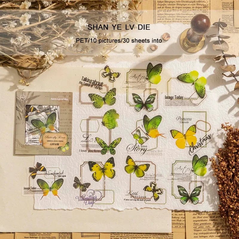Butterfly Clear PET stickers (30 pcs) (HGD-HDML003) butterfly love clear PET Stickers HGD HDML003 Butterfly Clear PET stickers (30 pcs) (HGD-HDML003)