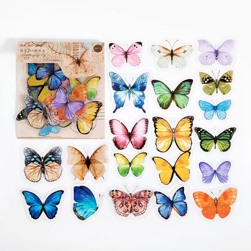 Clear PET Stickers (40 pcs) - Butterfly of Dreams (MMK06F277) clear PET stickers 40pcs Butterflies Clear PET Stickers (40 pcs) - Butterfly of Dreams (MMK06F277)