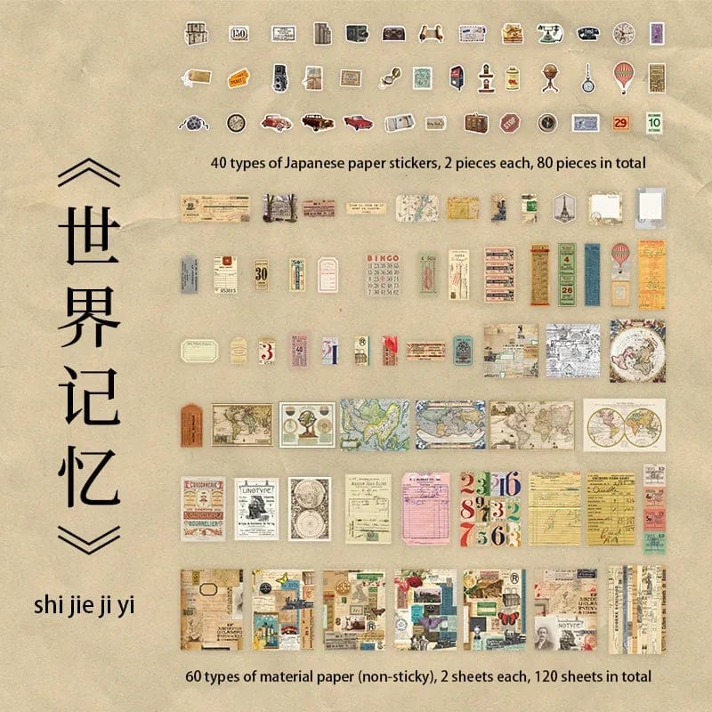 Journal Ephemera Pack (200 pcs) (SCB-6352) ephemera pack large SCB 6352 Journal Ephemera Pack (200 pcs) (SCB-6352)