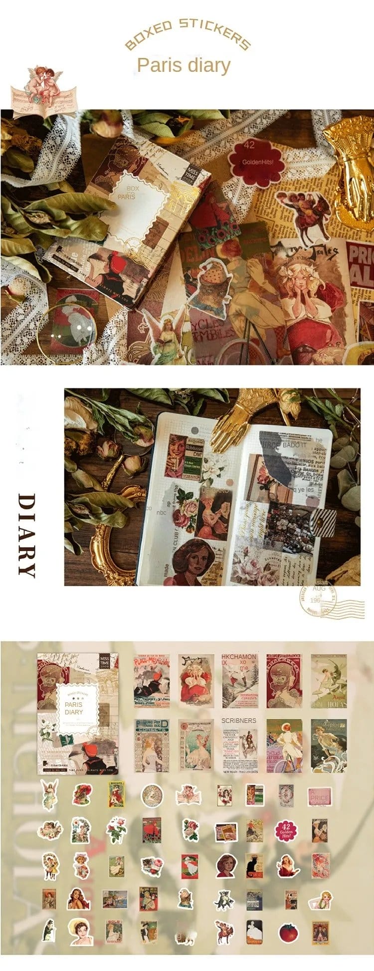 Journalling Ephemera Sticker Pack (55 pcs) - Paris Diary journalling ephemera stickers 55pcs Paris Diary 1 journalling_ephemera_stickers_55pcs_Paris_Diary_1