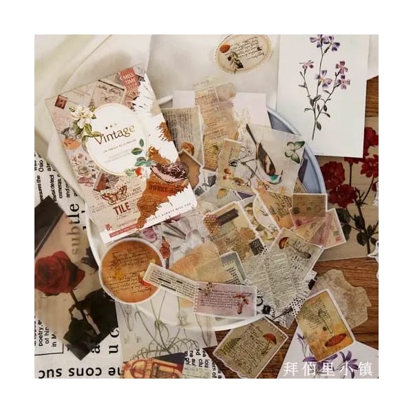 Journalling Ephemera Sticker Pack (55 pcs) - Vintage Elements