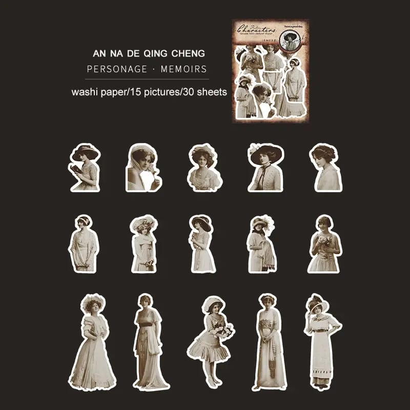 Vintage Retro Characters (30 pcs) (HGD-TRUZ001) journalling vintage characters HGD TRUZ001 Vintage Retro Characters (30 pcs) (HGD-TRUZ001)
