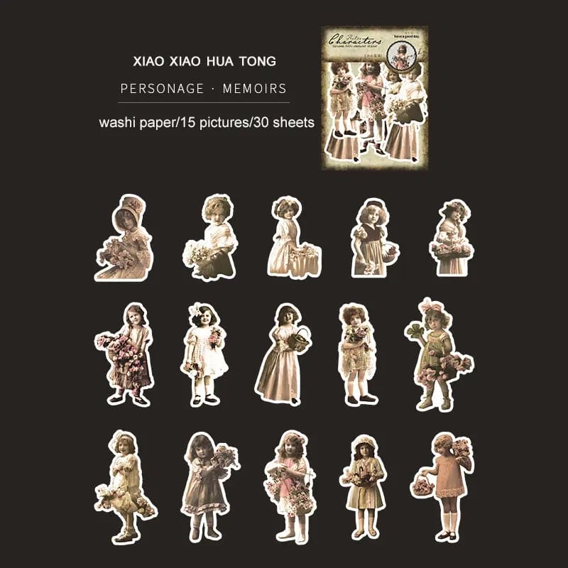 Vintage Retro Characters (30 pcs) (HGD-TRUZ002) journalling vintage characters HGD TRUZ002 Vintage Retro Characters (30 pcs) (HGD-TRUZ002)