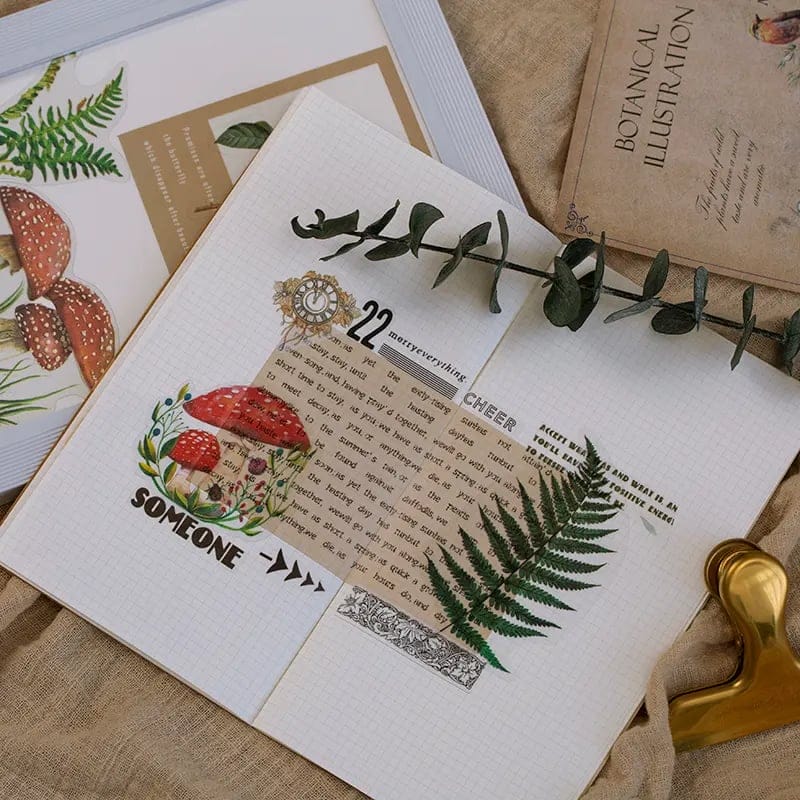 Clear PET Nature Stickers (40 pcs) - Fern Leaves nature plant clear PET stickers 4 nature_plant_clear_PET_stickers_4