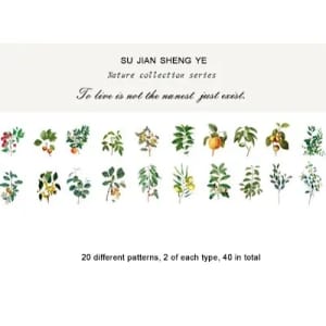 Clear PET Nature Stickers (40 pcs) - Mini Plant Trees