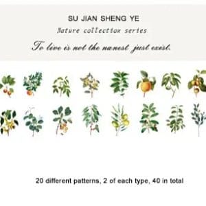 Clear PET Nature Stickers (40 pcs) - Mini Plant Trees