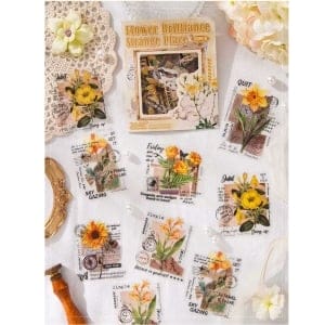 Clear PET Stickers (20 pcs) - Flower Brilliance Strange Place (CJHY)