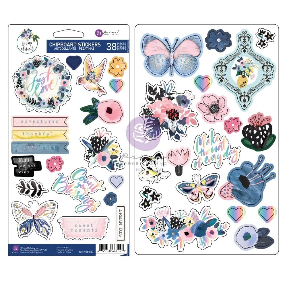 Prima Spring Abstract Chipboard Stickers 38/Pkg prima chipboard stickers 661557 Prima Spring Abstract Chipboard Stickers 38/Pkg