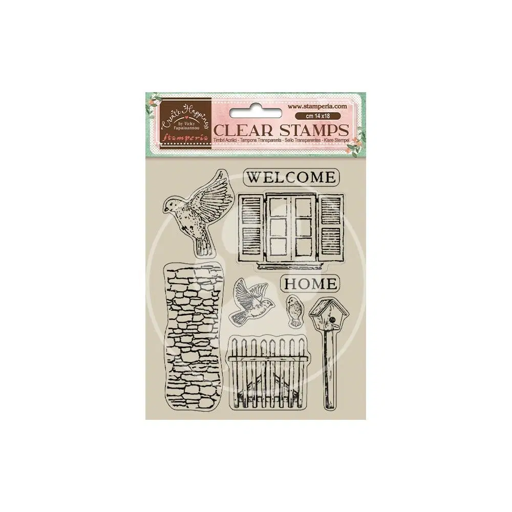 Create Happiness Clear Stamps by Vicki - Welcome Home Birds stamperia Stamps WTK165 Create Happiness Clear Stamps by Vicki - Welcome Home Birds