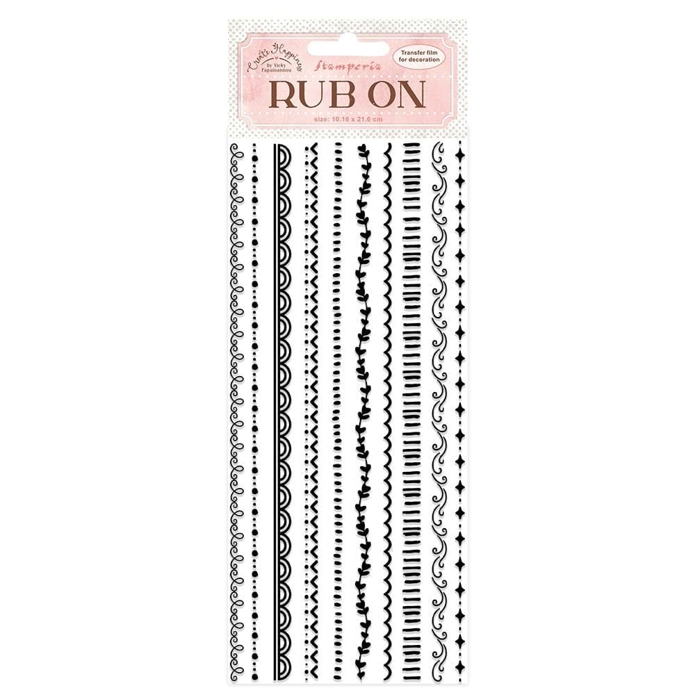 Stamperia Rub-On 4"X8.5" - Create Happiness - Border Black stamperia rubon DFLRB01 Stamperia Rub-On 4"X8.5" - Create Happiness - Border Black