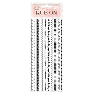 Stamperia Rub-On 4"X8.5" - Create Happiness - Border Black