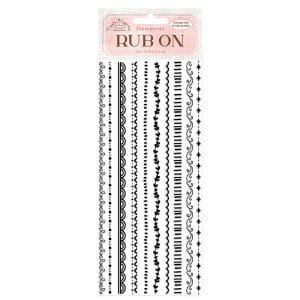 Stamperia Rub-On 4"X8.5" - Create Happiness - Border Black