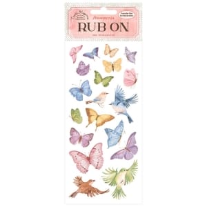 Stamperia Rub-On 4"X8.5" - Create Happiness - Welcome Home Butterfly