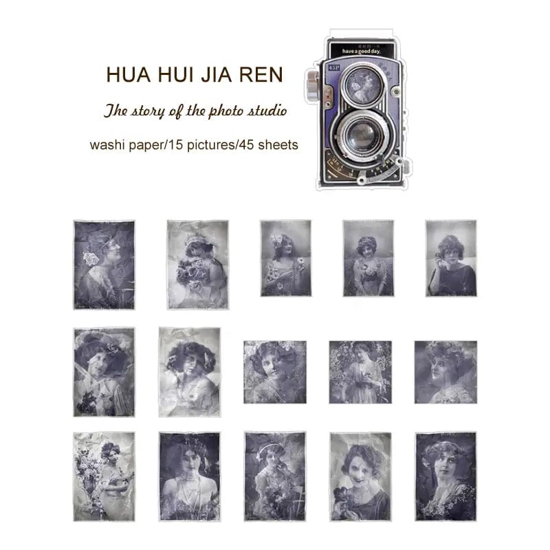 Vintage Lades Blue Tones Journalling Stickers (45 pcs)