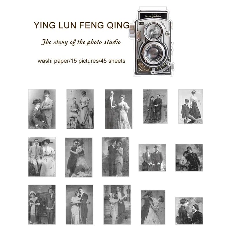 Vintage Couples Journalling Stickers (45 pcs)