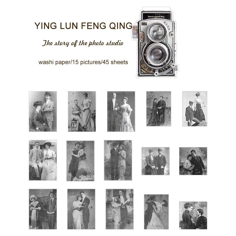 Vintage Couples Journalling Stickers (45 pcs) vintage photo Stickers HGD ZXGD005 Vintage Couples Journalling Stickers (45 pcs)