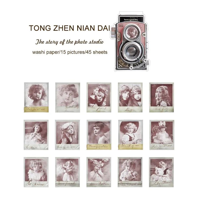 Vintage Kids Journalling Stickers (45 pcs)