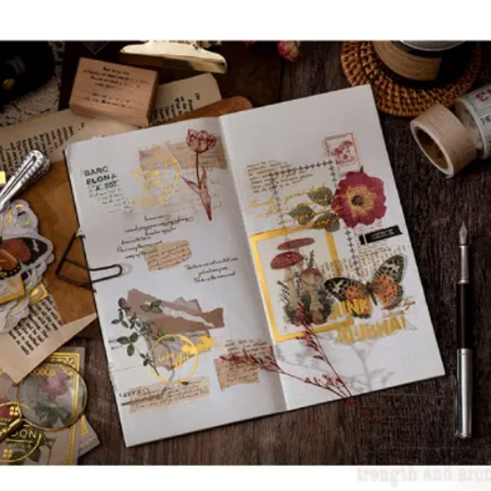 Washi Journal Sticker (60 pcs) - Journalling Elements (MMK06E206) washi foiled Sticker 60pcs 1 washi_foiled_Sticker_60pcs_1