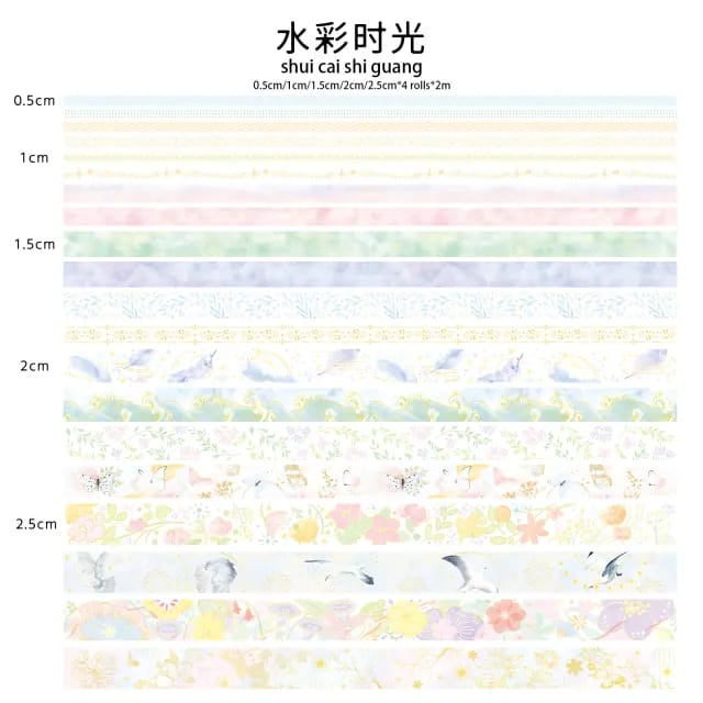 A box of Washi Tapes - Watercolor Time