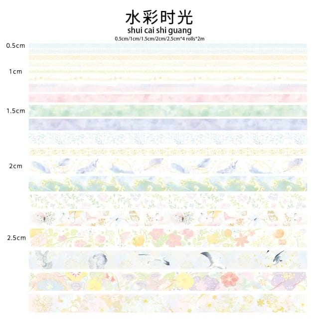 A box of Washi Tapes - Watercolor Time A box of Washi Tapes - Watercolor Time