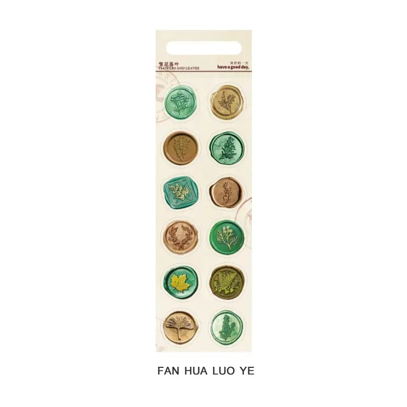 Wax Seal Stickers - Flowers and Leaves wax Seal Stickers HGD HQDJ001 Wax Seal Stickers - Flowers and Leaves
