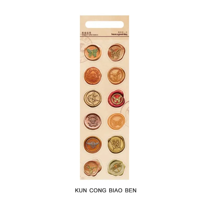 Wax Seal Stickers - Insect Specimen wax Seal Stickers HGD HQDJ002 Wax Seal Stickers - Insect Specimen