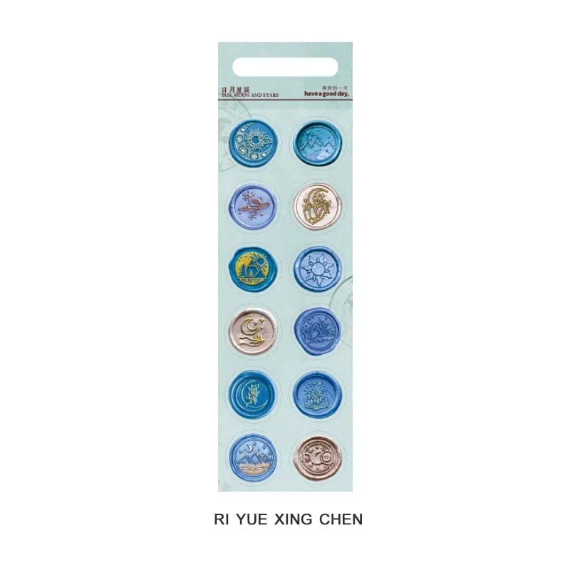 Wax Seal Stickers - Sun Moon and Stars wax Seal Stickers HGD HQDJ004 Wax Seal Stickers - Sun Moon and Stars
