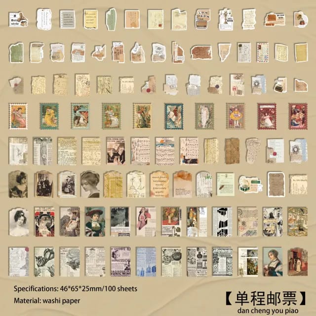 Journal Ephemera Stickers (100 pcs) (TZB-3179) 100pcs journalling Sticker box TZB 3179 Journal Ephemera Stickers (100 pcs) (TZB-3179)