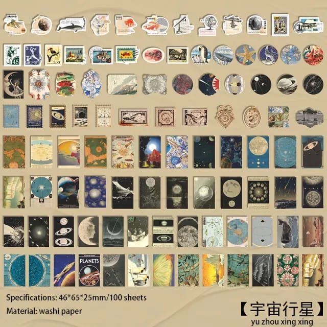 Journal Ephemera Stickers (100 pcs) (TZB-3182) 100pcs journalling Sticker box TZB 3182 Journal Ephemera Stickers (100 pcs) (TZB-3182)