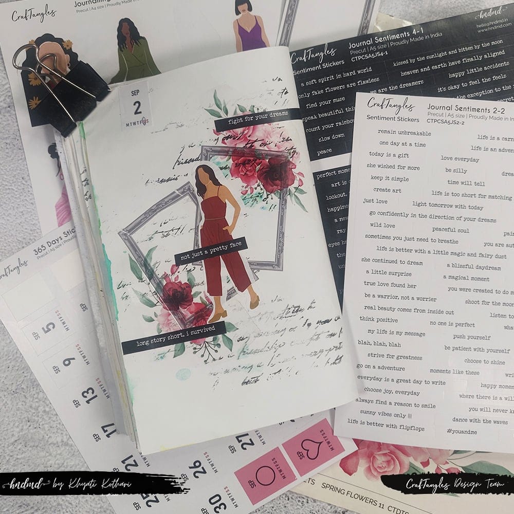 CrafTangles Precut Stickers - Journal Sentiments 3 2Sept23 Journal 2Sept23-Journal