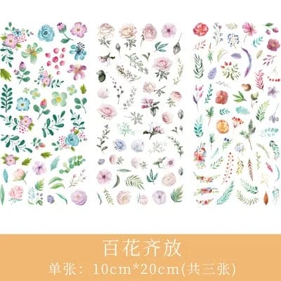 Journal Ephemera Stickers - Pretty Flowers 3pc sticker sheet Pretty Flowers NBES 48 Journal Ephemera Stickers - Pretty Flowers