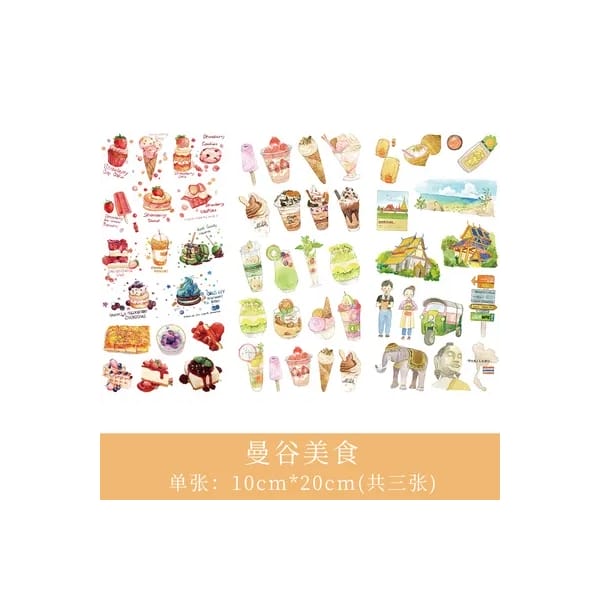 Journal Ephemera Stickers - Travel and Food