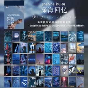 Photo Sticker Book for Journal Ephemeras (50 sheets) - Blues (WSTZ0226)