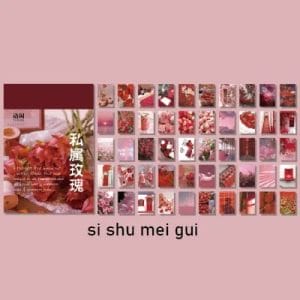 Photo Sticker Book for Journal Ephemeras (50 sheets) - Red tones (YXTZ0369)