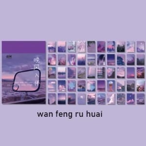 Photo Sticker Book for Journal Ephemeras (50 sheets) - Purple tones (YXTZ0380)