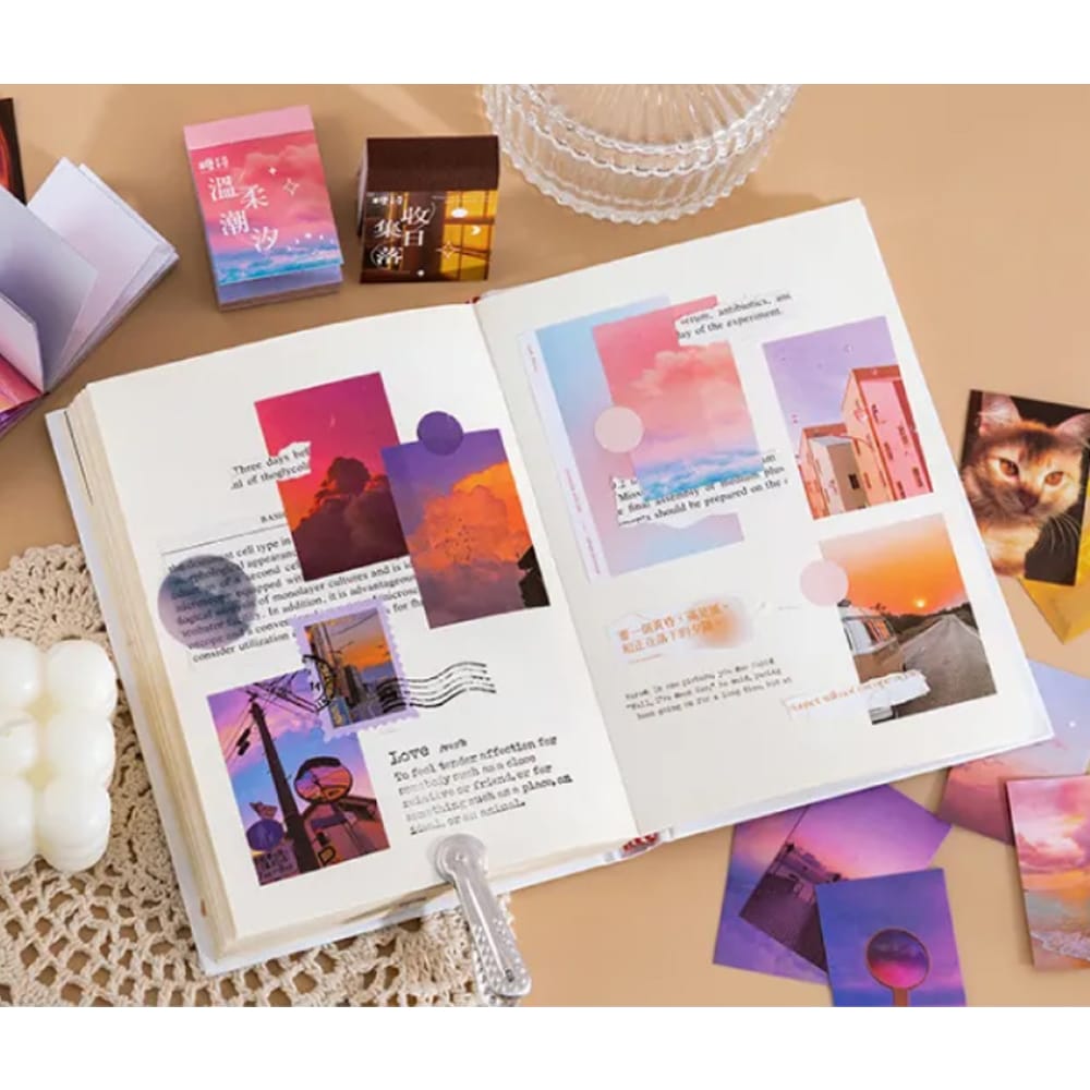 Photo Sticker Book for Journal Ephemeras (50 sheets) - Purple Tones (TS07A002) 50pcs sticker booklet opauque 3 50pcs_sticker_booklet_opauque_3