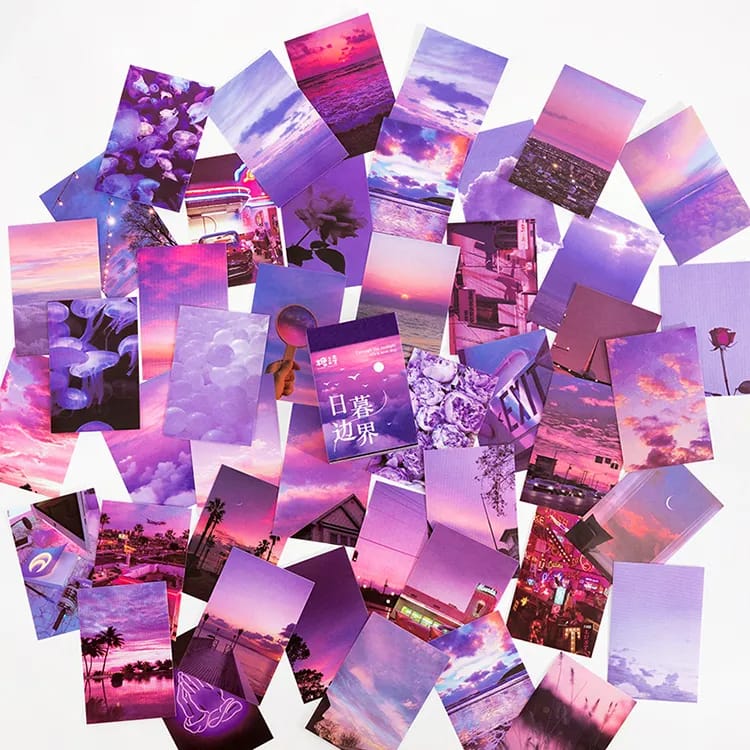 Photo Sticker Book for Journal Ephemeras (50 sheets) - Purple Tones (TS07A002) 50pcs sticker booklet opauque TS07A002 Photo Sticker Book for Journal Ephemeras (50 sheets) - Purple Tones (TS07A002)