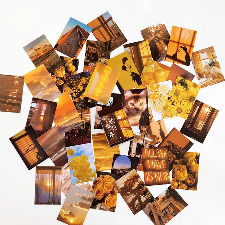 Photo Sticker Book for Journal Ephemeras (50 sheets) - Yellow Tones (TS07A004) 50pcs sticker booklet opauque TS07A004 Photo Sticker Book for Journal Ephemeras (50 sheets) - Yellow Tones (TS07A004)