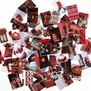 Photo Sticker Book for Journal Ephemeras (50 sheets) - Red Tones (TS07A006)