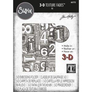 Sizzix 3D Texture Fades Embossing Folder By Tim Holtz - Numbered