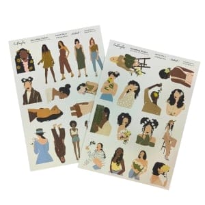 CrafTangles Precut Journal Stickers - Fashion Girls 1 (Pastel Collection) (29 stickers)