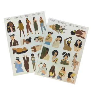 CrafTangles Precut Journal Stickers - Fashion Girls 1 (Pastel Collection) (29 stickers)