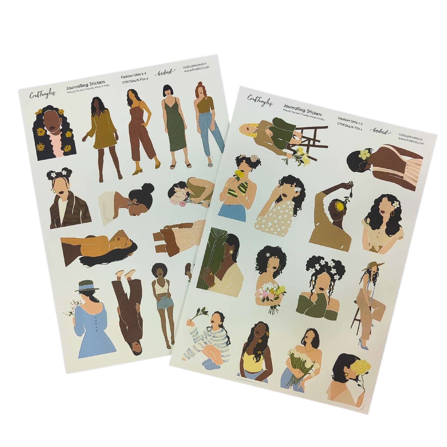 CrafTangles Precut Journal Stickers - Fashion Girls 1 (Pastel Collection) (29 stickers) CrafTangles Fashiion Girls Precut Stickers 1 2 CrafTangles Precut Journal Stickers - Fashion Girls 1 (Pastel Collection) (29 stickers)