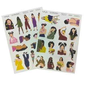 CrafTangles Precut Journal Stickers - Fashion Girls 2 (Spring Collection) (29 stickers)